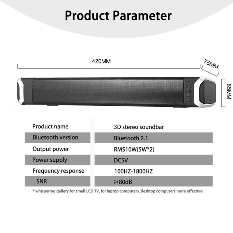 HOTWAV Колонка Беспроводная гарнитура с встроенными часами Саундбар сабвуфером