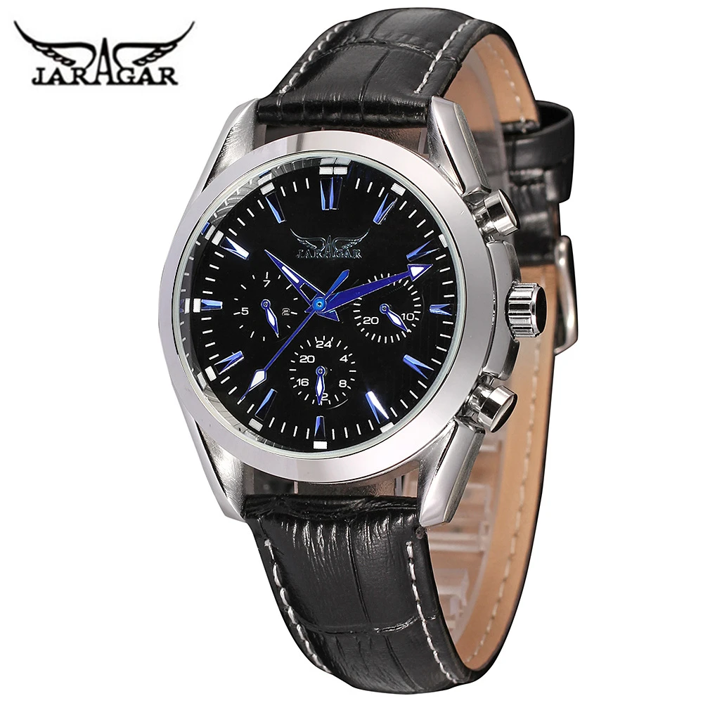 Часы наручные мужские механические с кожаным ремешком синие черные 2020|watch color|watch