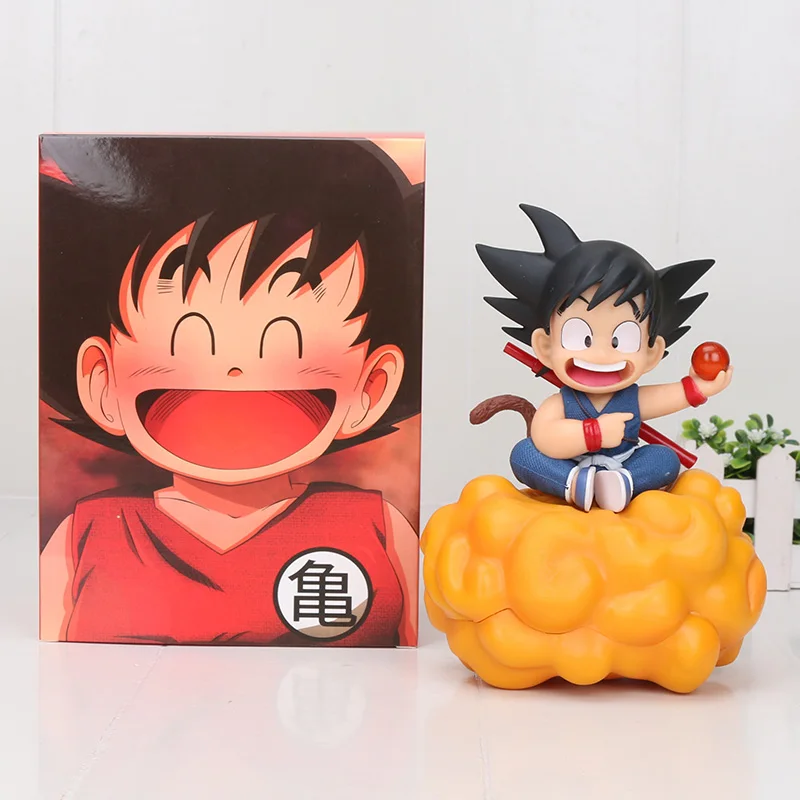 blue with box 17 см аниме Dragon Ball Z фигурка Гоку малыш «сальто на облаке» Сон Гоку детство ПВХ фигурка модель игрушки - Цвет: blue with box