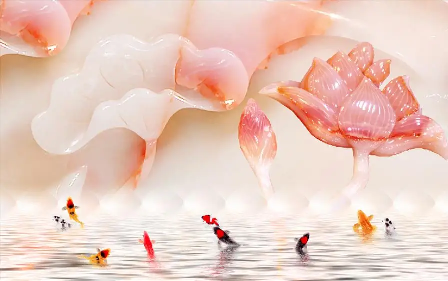 Украшение дома 3d имя обои комната современные нефритовые Резные lotus классические