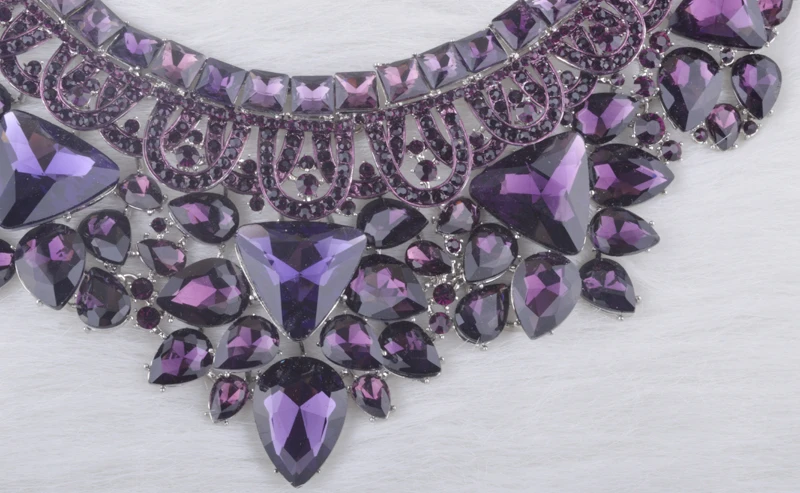 Свадебный комплект украшений великолепный романтический Фиолетовый Стразы для