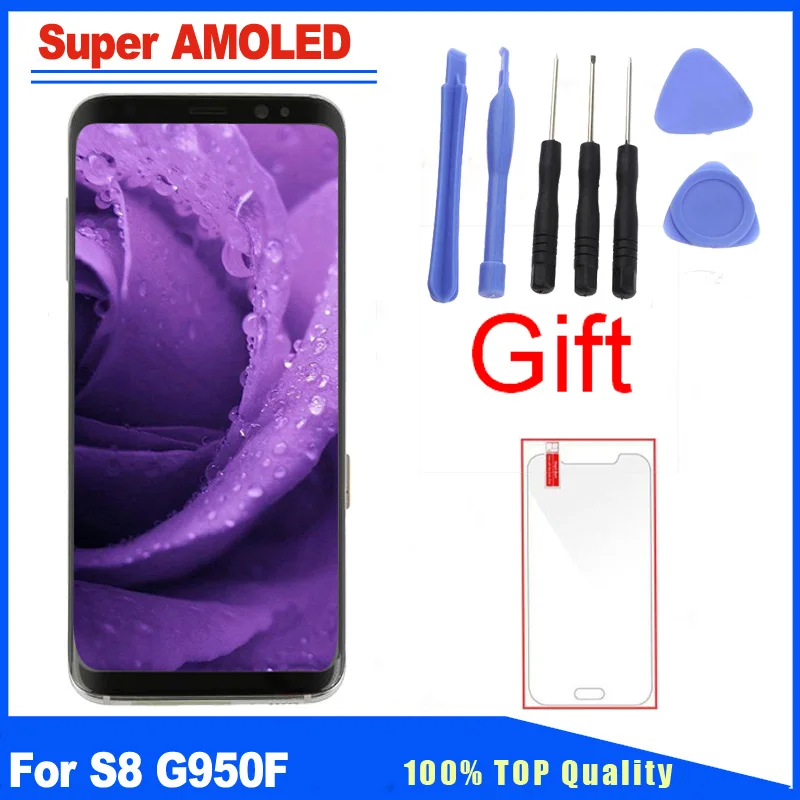 Супер AMOLED Качество для Samsung Galaxy S8 G950F G950 ЖК дисплей с рамкой полная сборка