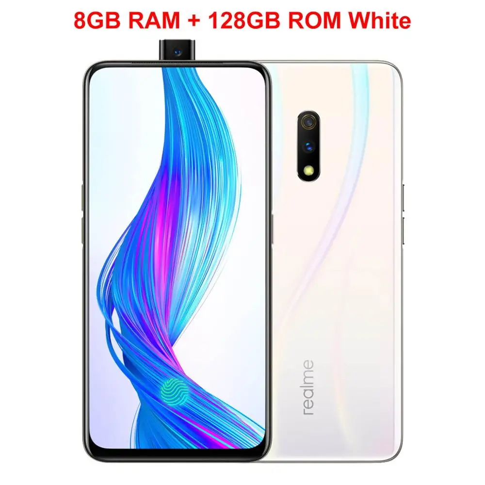 White 8GB 128GB Мобильный телефон Realme X, 6,35 дюймов, AMOLED экран, 4 Гб ОЗУ, 64 Гб ПЗУ, Восьмиядерный процессор Snapdragon 710, 3765 МП, мАч, смартфон Super VOOC - Цвет: White 8GB 128GB