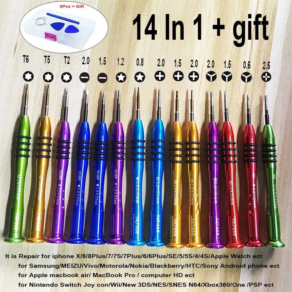 Набор отверток Pentalobe Tri Wing Y0 Y00 Y0.6 Cross Phillips Torx для iPhone X 7 6 Nintendo Switch Macbook Air/Pro 4/6/12/14