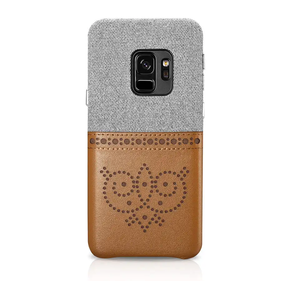 Brown Xoomz Лидер продаж для samsung S9 плюс S9Plus случае роскошный блеск бренд Жесткий ПК+ кожаный доспех полный защитный чехол для телефона чехол - Цвет: Brown