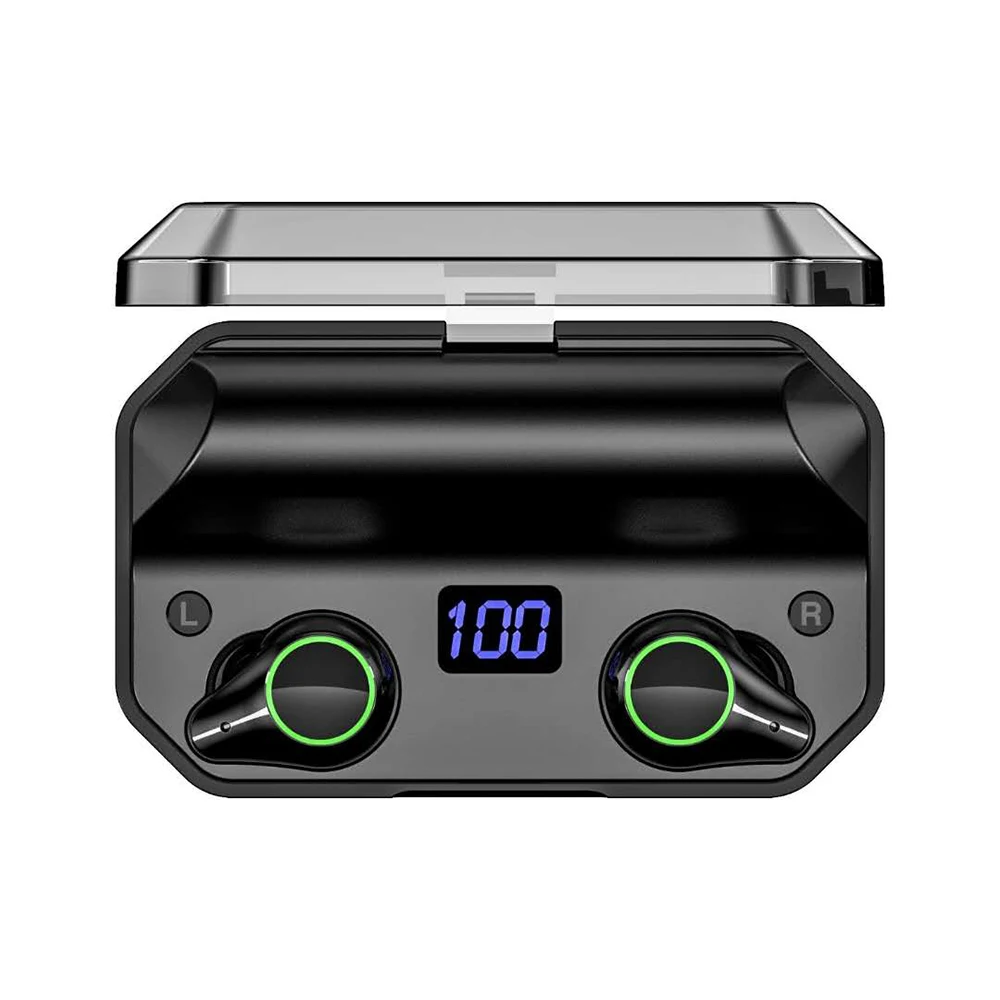 TWS T9 IPX7 Waterproof Bluetooth 5.0 Earphones Binaural True Wireless Earbuds 7000mAh Noise Cancelling Headphones 7h Music Play