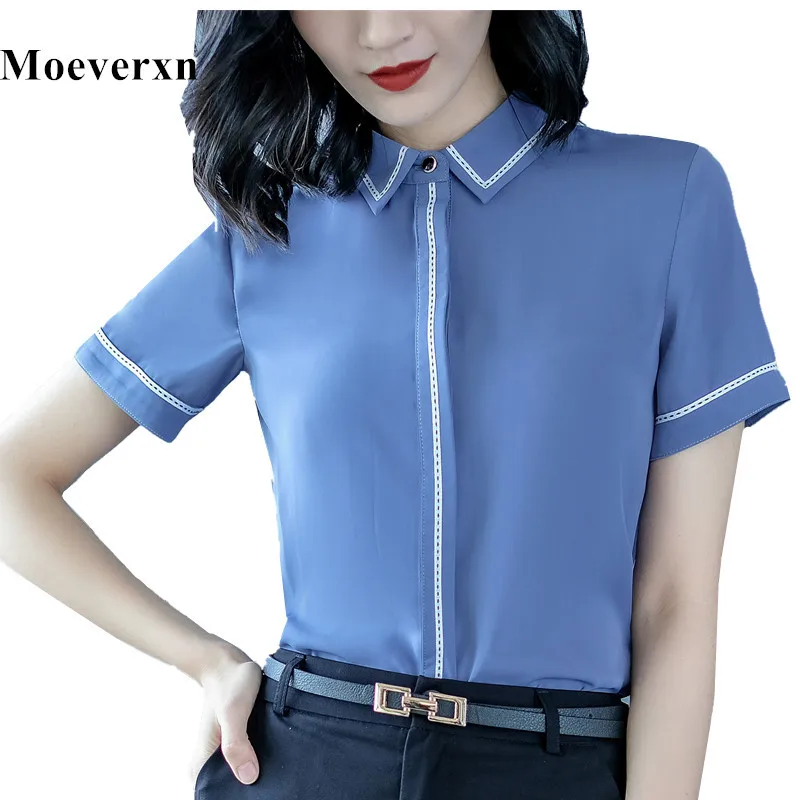 Blusas mujer de moda 2019 с коротким рукавом рубашки женские Лоскутные Женские топы и блузки