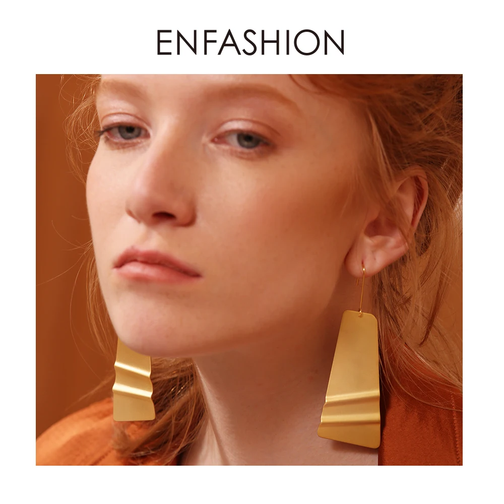 Enfashion Hope, серьги, матовое золото, цвет, нержавеющая сталь, длинные висячие серьги для женщин, серьги, модное ювелирное изделие, oorbellen EC181045