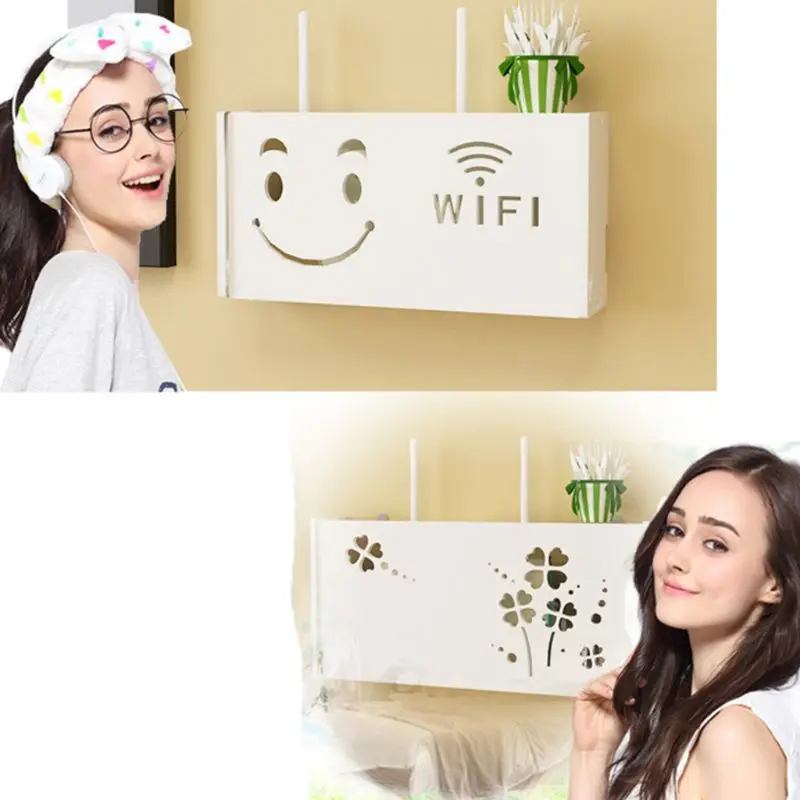 Ящик для хранения беспроводного Wi Fi роутера ПВХ Панель рамка настенный кронштейн