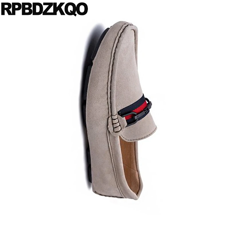 Мужские замшевые туфли без застежки коричневые повседневные Мокасины из