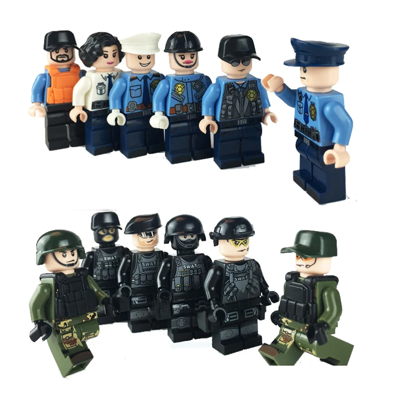 Военные строительные блоки SWAT антитеррористические фигурки игрушки детский