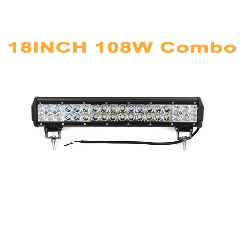 1pcs 108w combo 4, 7, 12, 15, 18 дюймов, 18 Вт, 36 Вт, 72 Вт, 90 Вт, 108 ВТ, светодиодный рабочий светильник для мотоцикла, трактора, лодки, внедорожника, 4WD, 4x4, грузовик, внедорожник, ATV - Цвет: 1pcs 108w combo