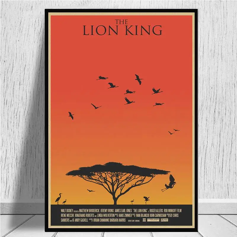 Классическая мультяшная пленка The Lion King из крафт бумаги постер для бара/кафе в