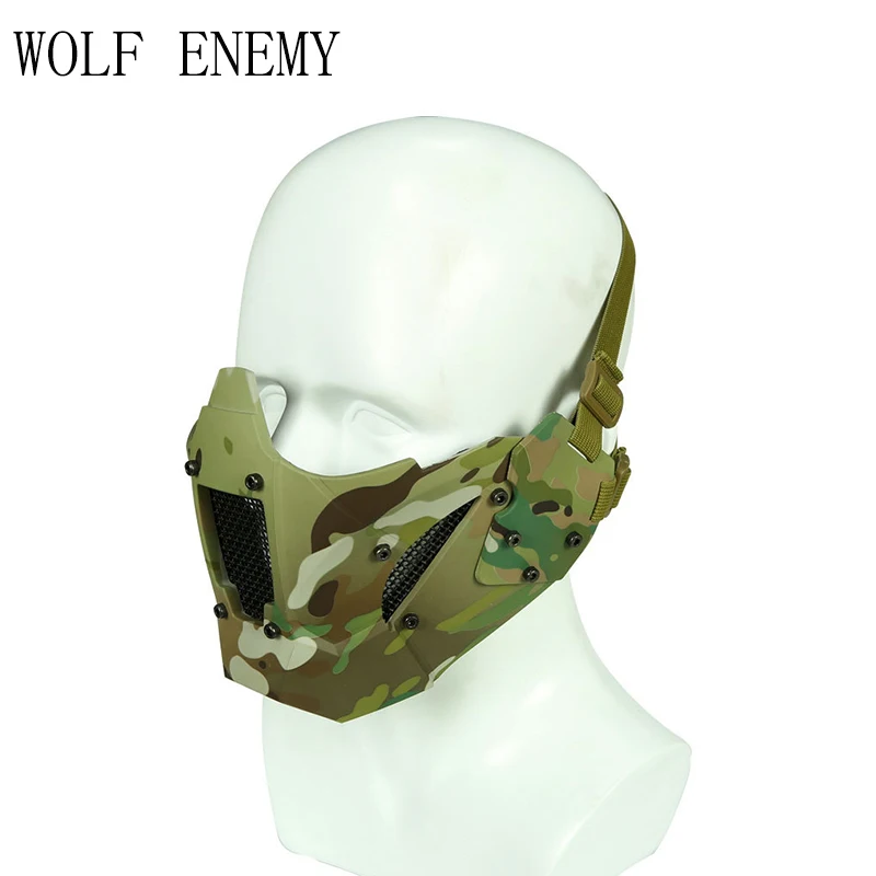 

New JAY FAST Module PDW MESH Mask Tactical Airsoft Half Face Mask Fit AF Helmet CP Camouflage