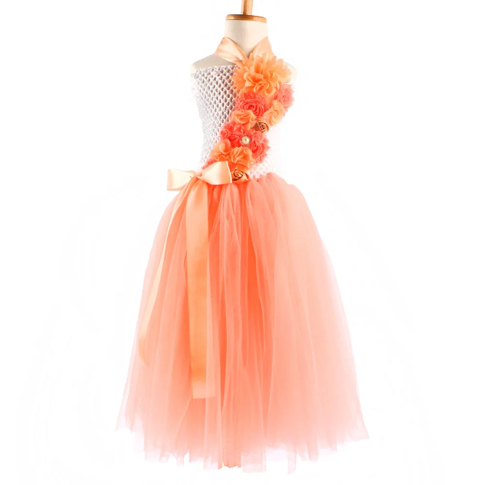 Blush Tulle Flower Girl Vintage Pageant Dance Birthday Princess Tutu Dress Kids Summer Wedding TS055 | Детская одежда и обувь