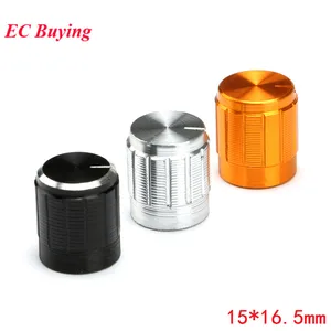 Алюминиевая ручка потенциометра диаметром 15 мм, 15x16,5 мм, серебристая цветная крышка s, электронный элемент, 5 шт.