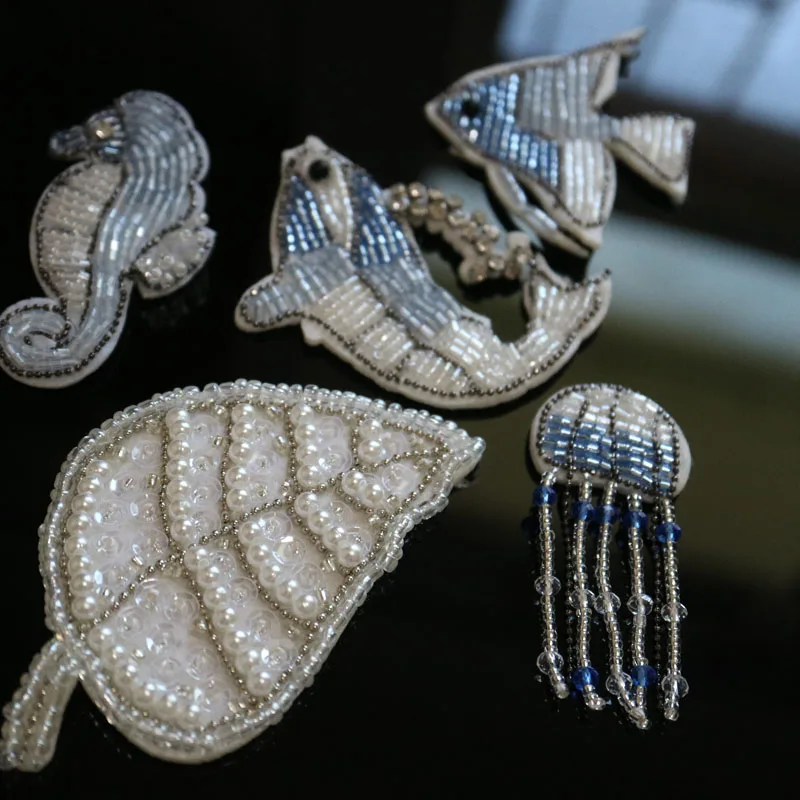 1 шт. нашивки ручной работы с морскими животными из бисера для одежды сделай сам