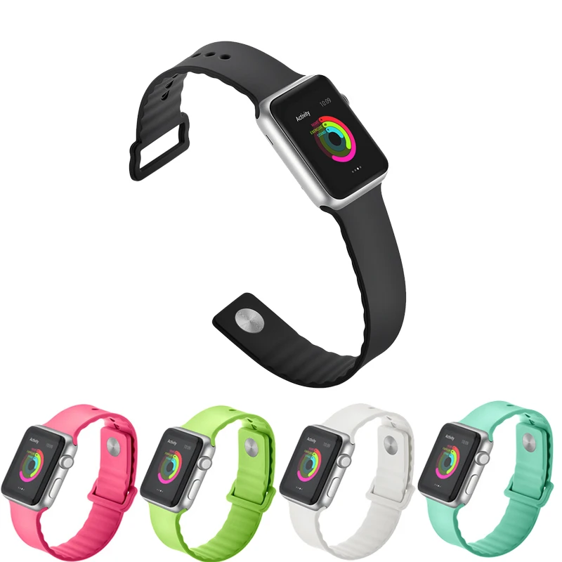 Спортивный силиконовый ремешок для Apple Watch band 42 мм 38 резиновый часов браслет Iwatch