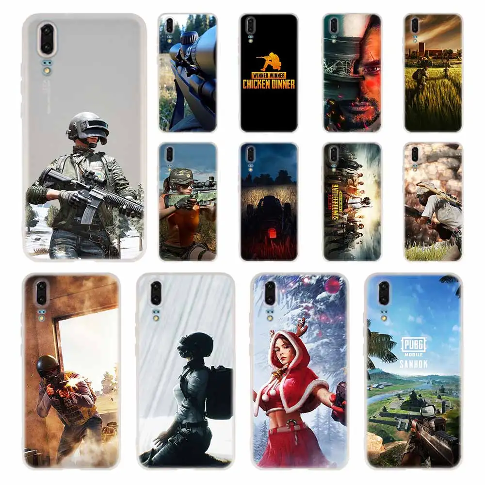 Черный чехол PUBG для телефона Huawei P40 P9 P10 P20 P30 Lite чехлы Pro P Smart 2019 мягкий