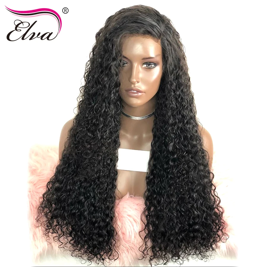 Elva волосы 150% плотность 13х6 кружева передние человеческие парики предварительно
