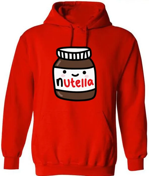 Новые толстовки унисекс премиум класса Nutella Jar Kawaii дизайнерские с капюшоном