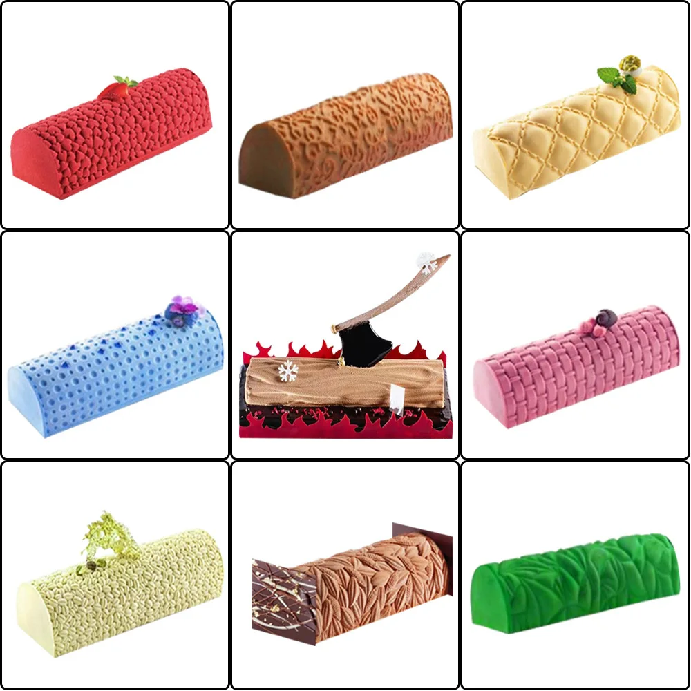 3D Рождественский мусс силиконовая форма Творческий длинный полосатый дорожный