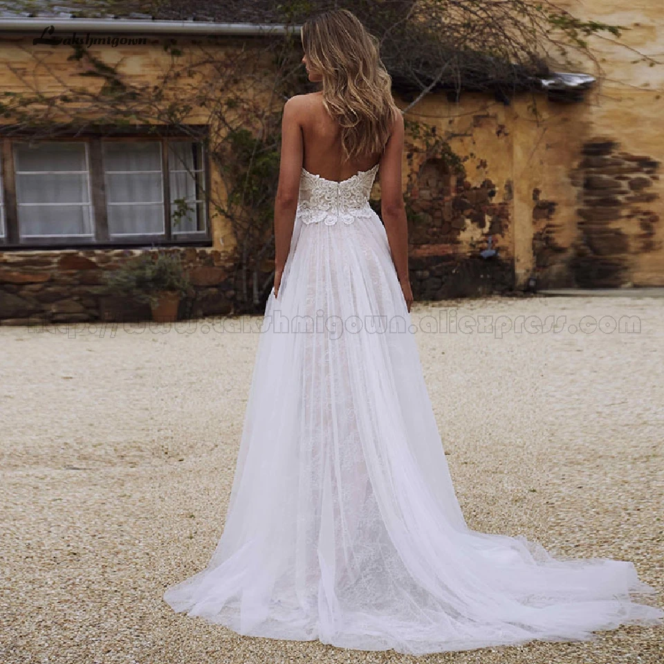 Lakshmigown простое белое свадебное платье в стиле бохо 2019 Robe de Mariee Свадебные платья