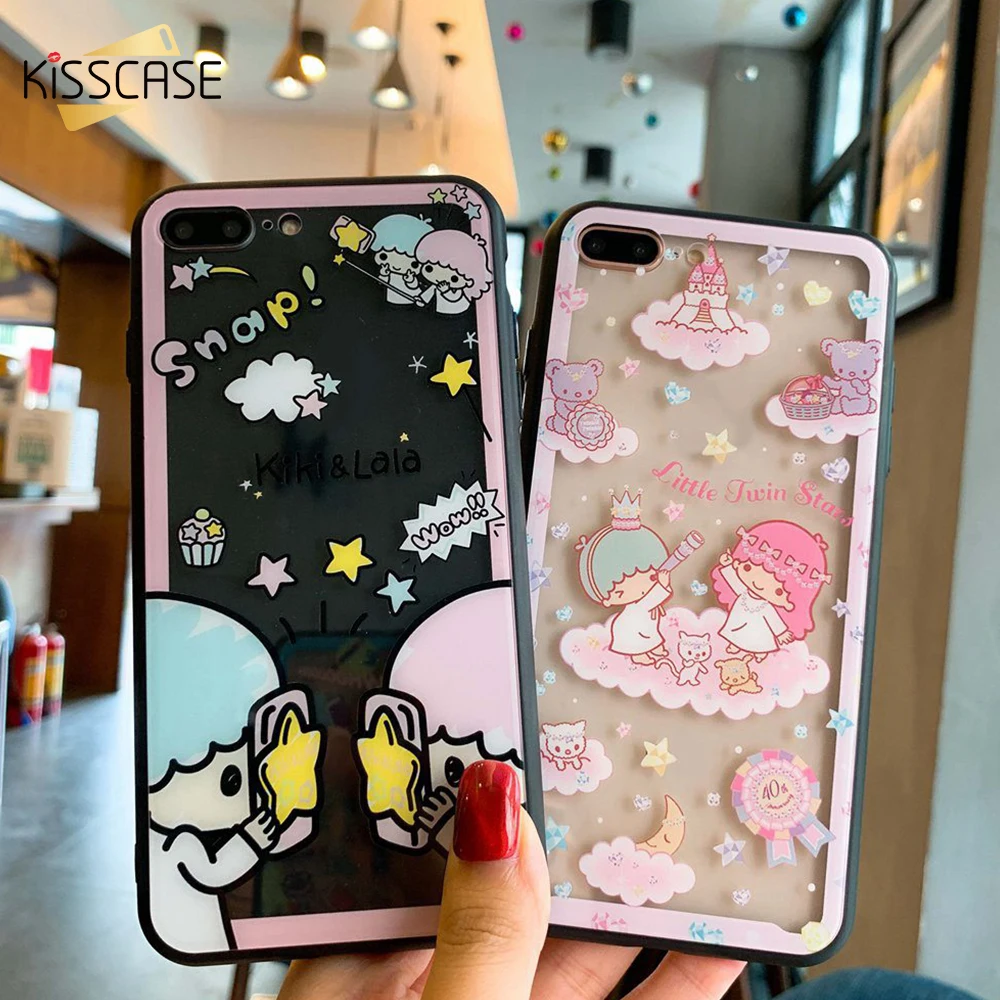 KISSCASE милый Gemini выдолбленный с передней пленкой чехол для iPhone 6 7 8 Plus X XS Чехлы MAX XR 6s7