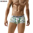 Мужское нижнее белье SEOBEAN с заниженной талией, камуфляжные боксеры для мальчиков с U-образным мешочком, привлекательные хлопковые индивидуальные Дышащие Боксеры