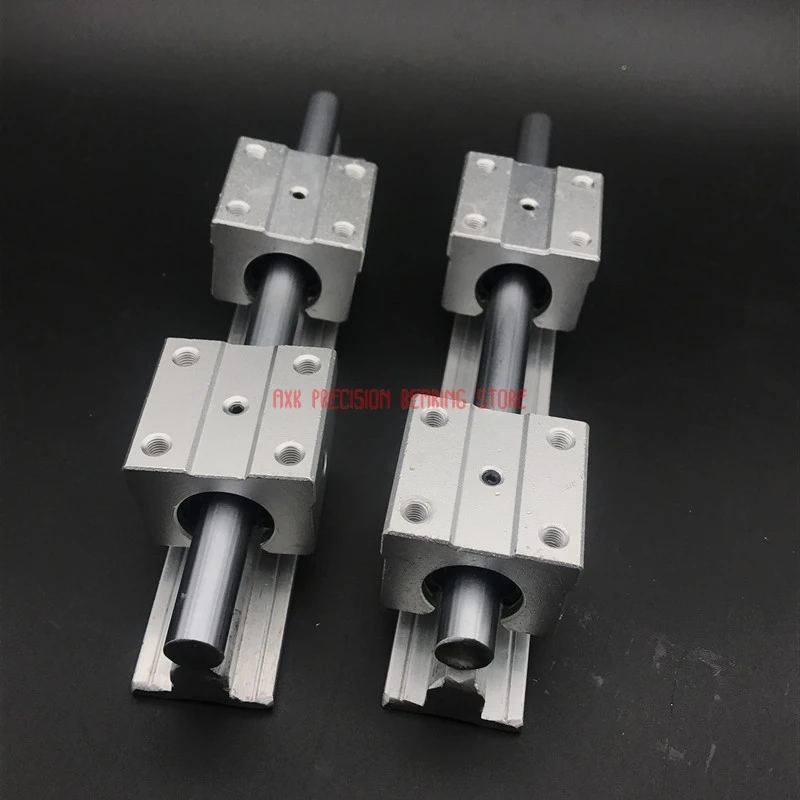 Cnc фрезерные детали AXK 2 шт. Sbr10 L 500 мм линейная рельсовая Опора с 4 Sbr10uu направляющая