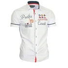 Мужская хлопковая рубашка с коротким рукавом ZOGAA, повседневная приталенная Классическая рубашка с отложным воротником и буквенным принтом, новинка 2019