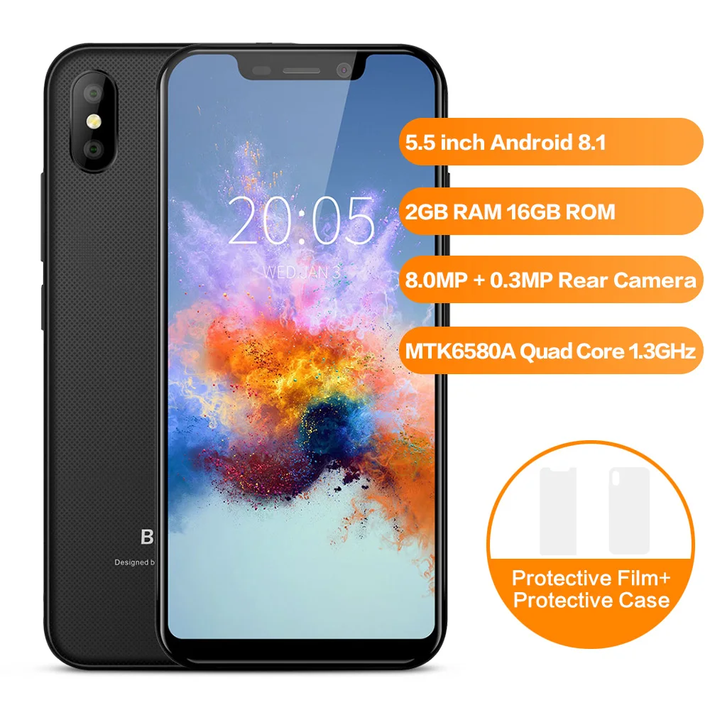 BLACKVIEW A30 Смартфон Android 8 1 4 ядра 5 'ཏ:9 Дисплей 2 г + 16 ГБ 8.0MP мобильный телефон с