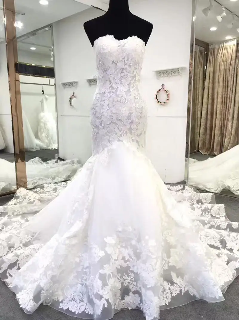 Кружевное свадебное платье Vestido De Noiva с открытыми плечами, кружевное свадебное платье русалки на заказ, бохо, Дубай, арабское свадебное платье - Цвет: nature white
