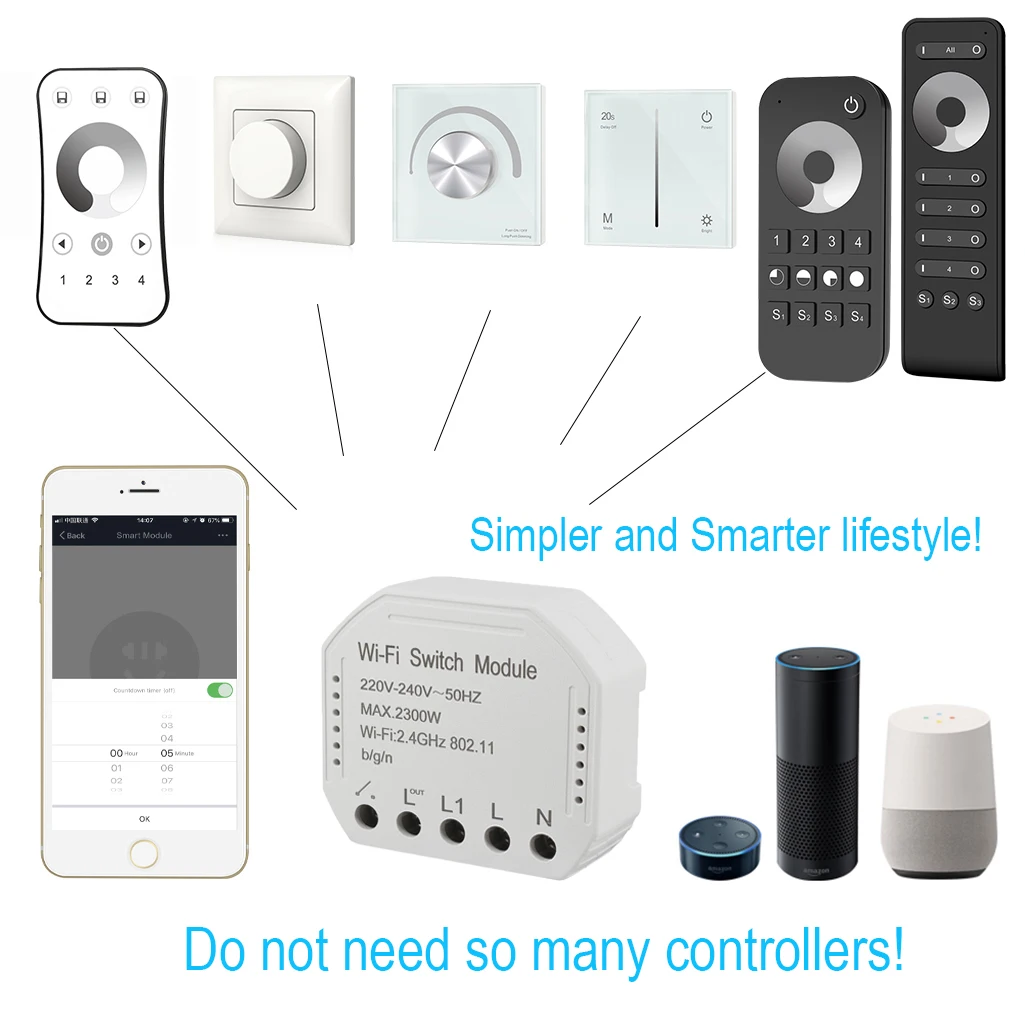 Приложение Smart жизнь Wi-Fi Смарт модуль коммутатора 220-240 V 2300 W Управление; Таймер Выключатель света голос Управление работать с Amazon Alexa Google