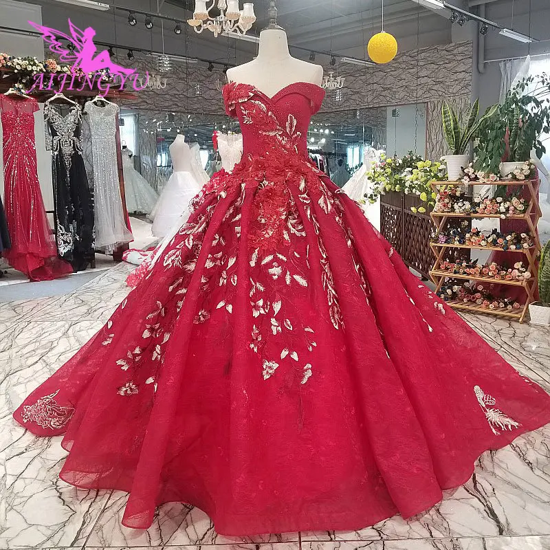 

AIJINGYU Wedding Bride Lace Gown Special Floral Sexy Princess Luxury Gowns and Prices Pre Wedding Dress