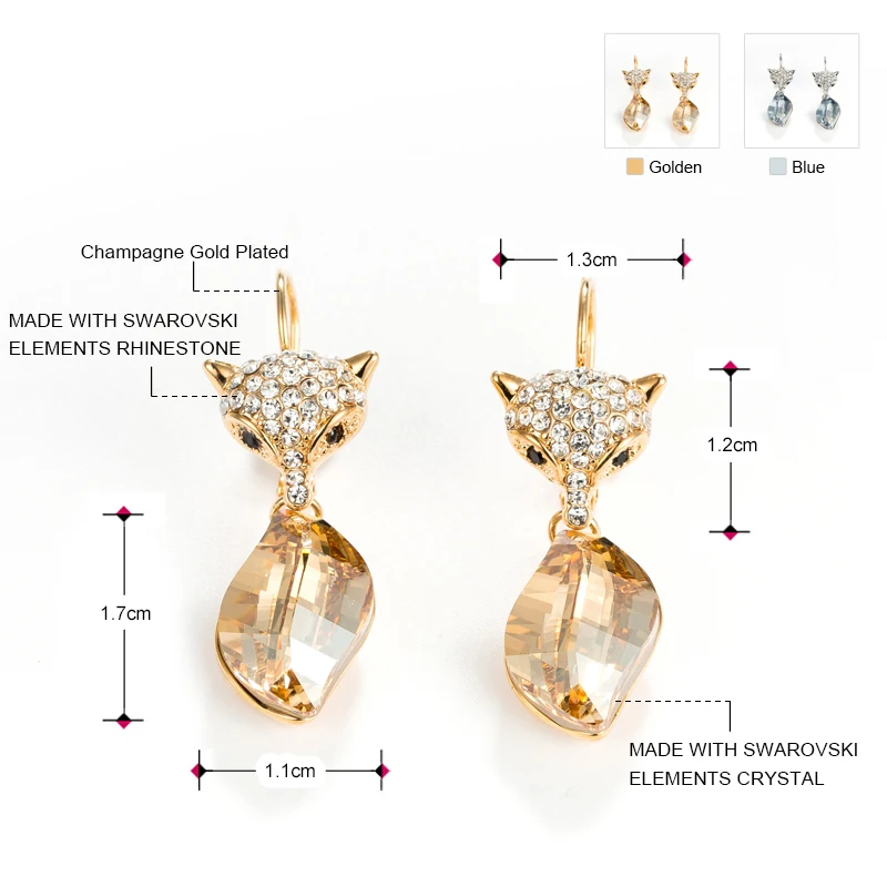 Серьги капли Neoglory Модные женские ювелирные изделия животные лиса для женщин 2020