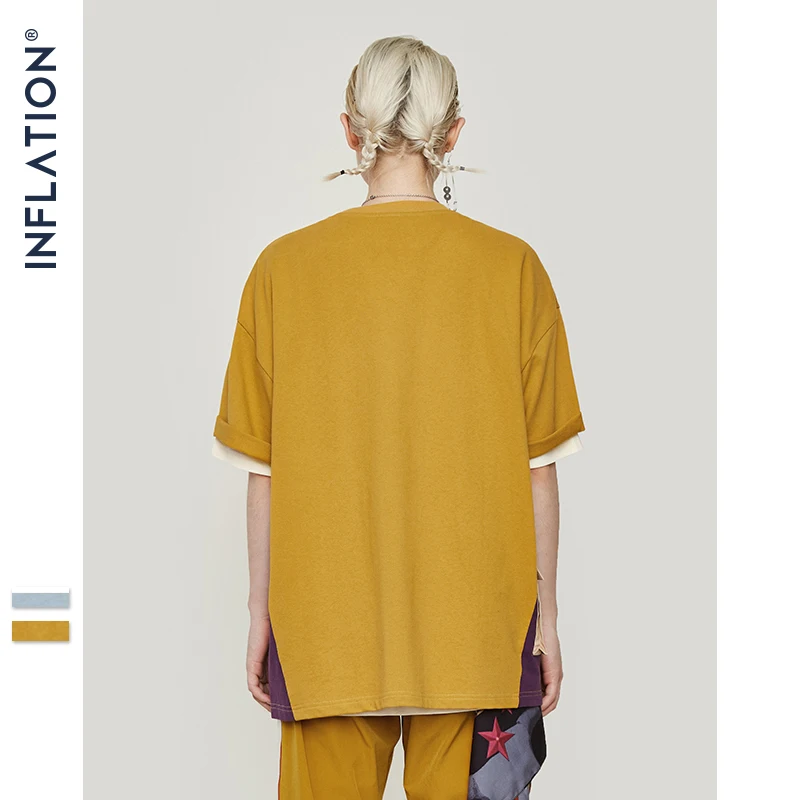Инфляция 2019 Классическая уличная одежда сшитая карманная футболка мужская