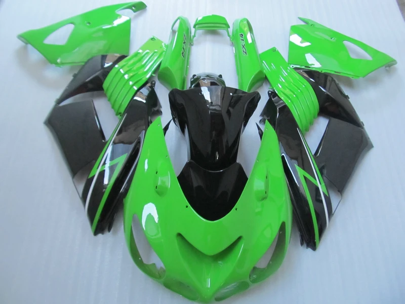 Комплект обтекателей для литья под давлением Kawasaki ZX14R 06 07 08 09 2006 2009 черно зеленый