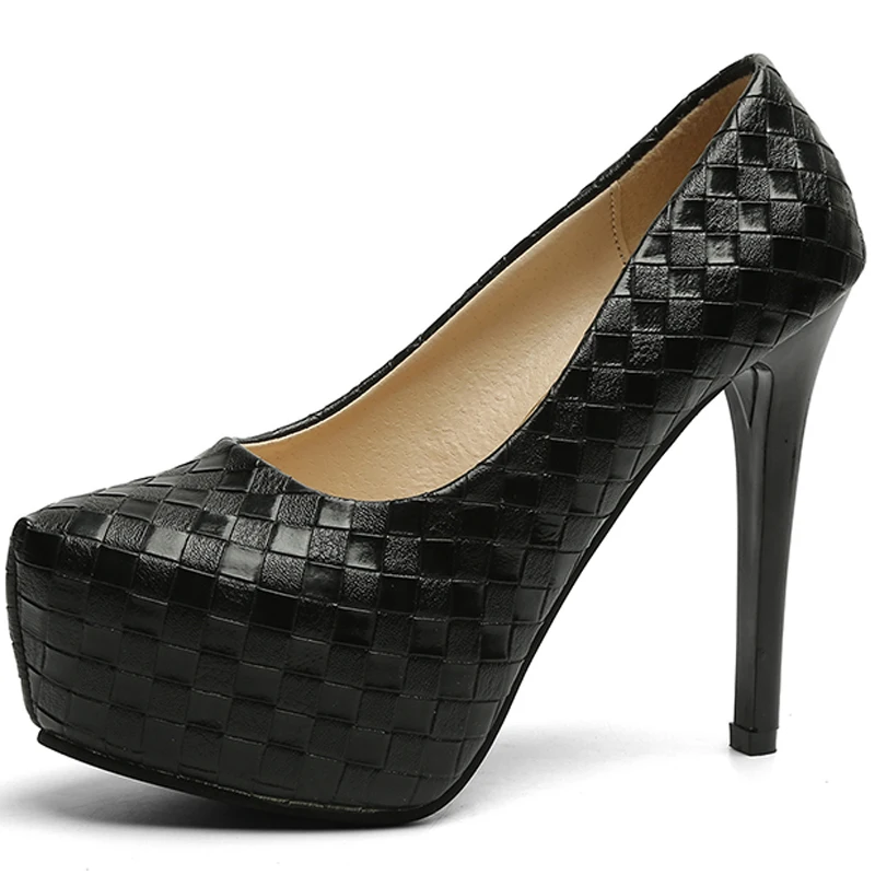 Черные женские туфли-лодочки на платформе коллекция 2019 года модные туфли очень