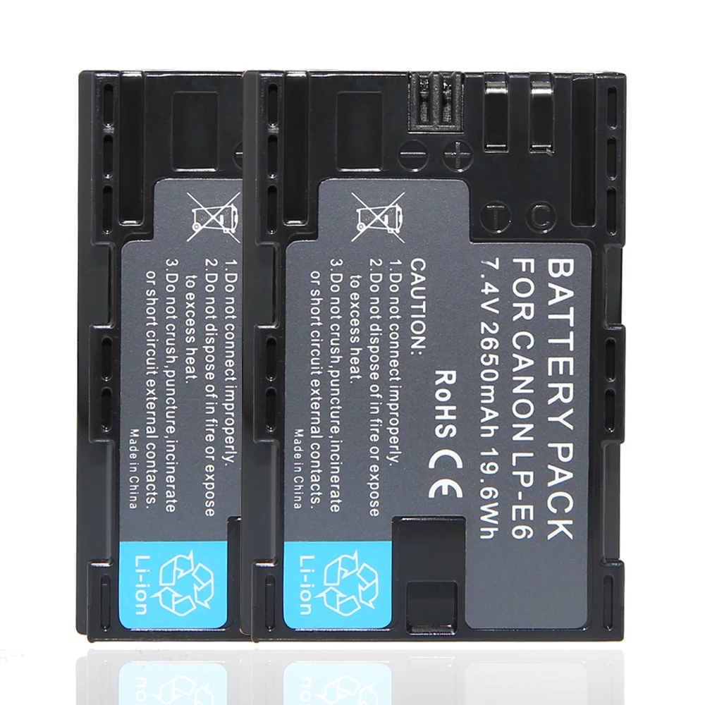 Горячая продажа 3 шт LP-E6 LP E6 LPE6 батареи камеры 2650mAh для Canon 5D Mark II III 7D 60D EOS 6D canon