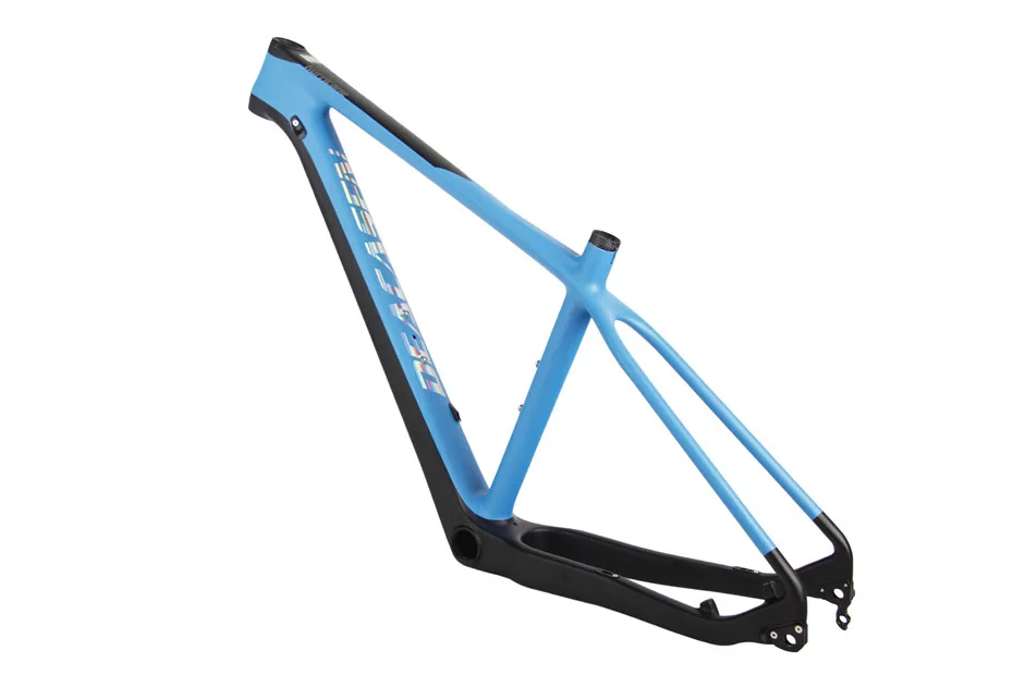 Deacasen углеродное волокно Toray T1000 горный велосипед MTB рама 29er велосипедная рама дисковый тормоз через ось 142*12 мм - Цвет: blue and black