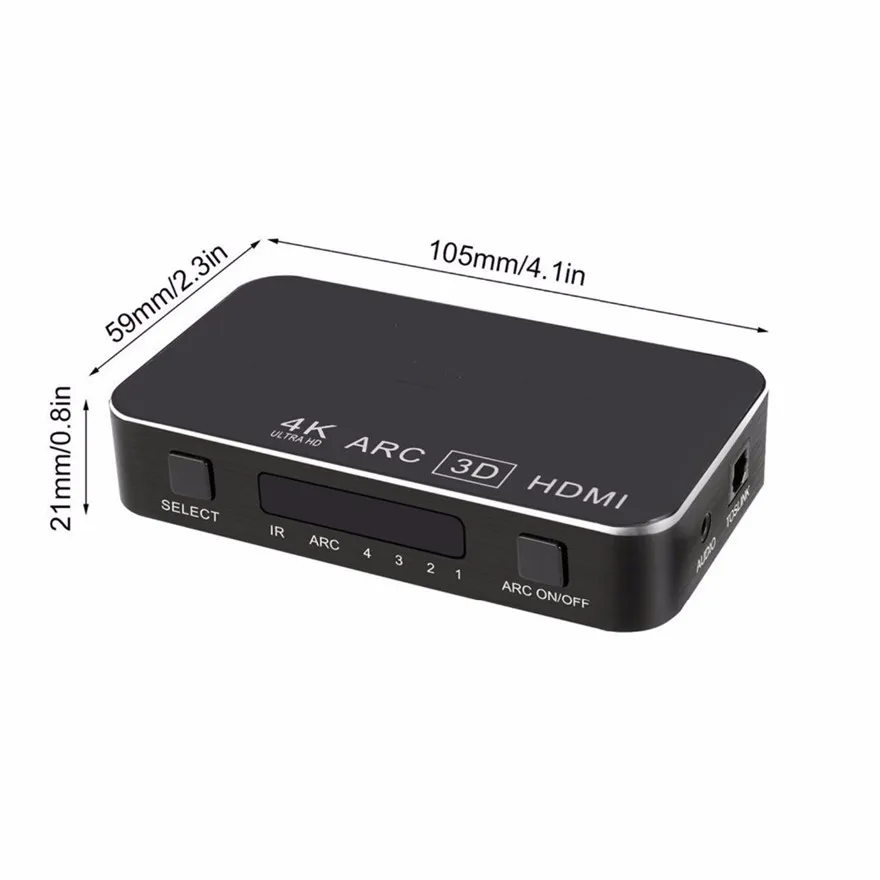 4X1 HDMI переключатель с аудиовыходом 4K Ultra HD 4 порта x 2K коммутатор сплиттер ИК