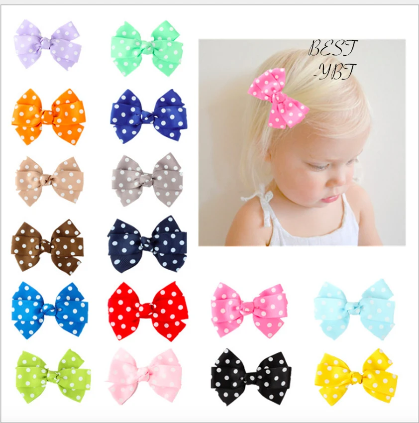 Полька корсажная лента в горошек для волос аксессуары девочек с зажимом