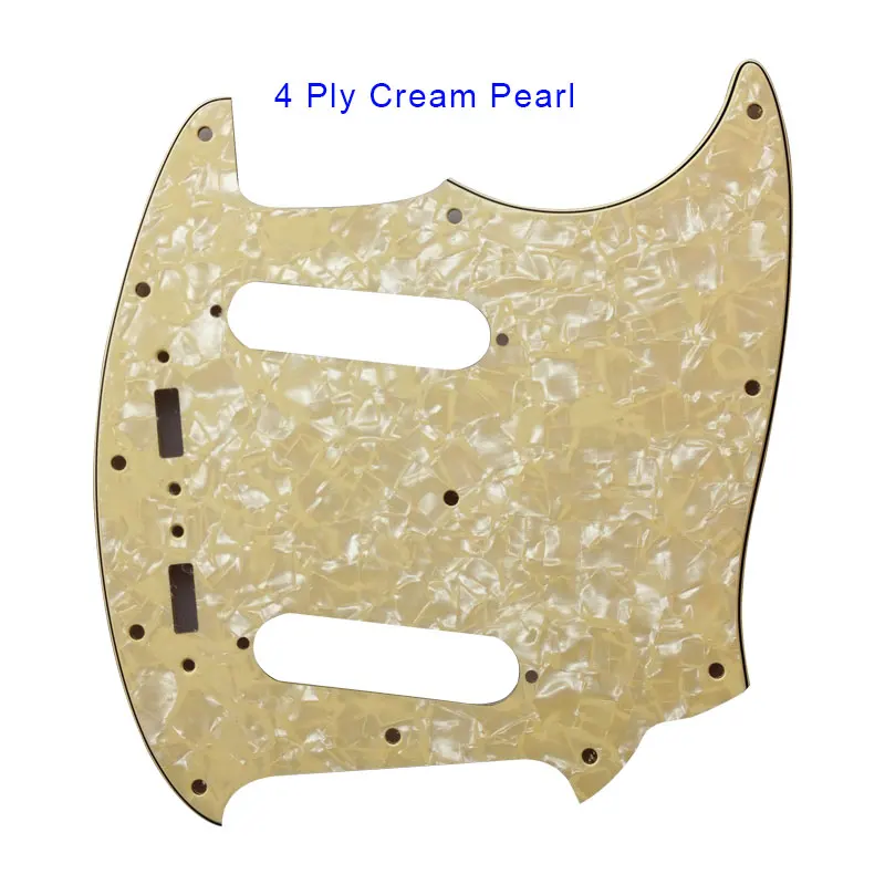 4 ply cream pearl Pleroo Гитары части Палочки гвардии, украшенное мозаикой из драгоценных камней, 12 Шурупы Для fender Американский Мустанг Гитары Палочки гвардии лучшее качество Гитары ra защитная пластина - Цвет: 4 ply cream pearl