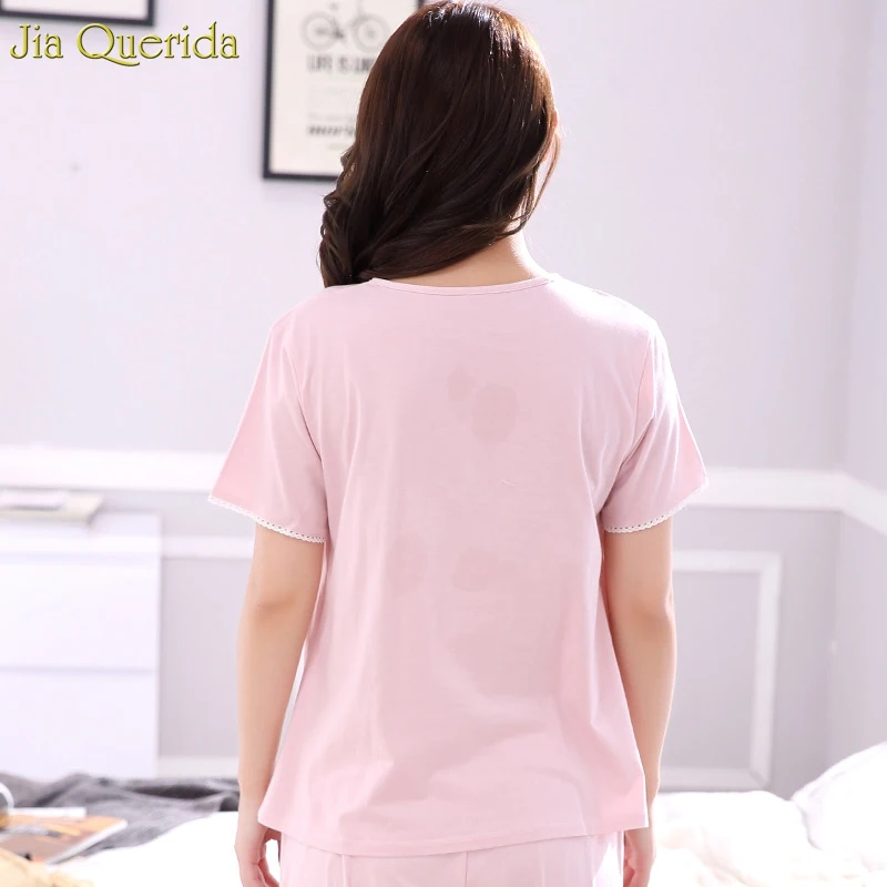 Пижама женская розовая с кружевной аппликацией большого размера 4xl пижамный