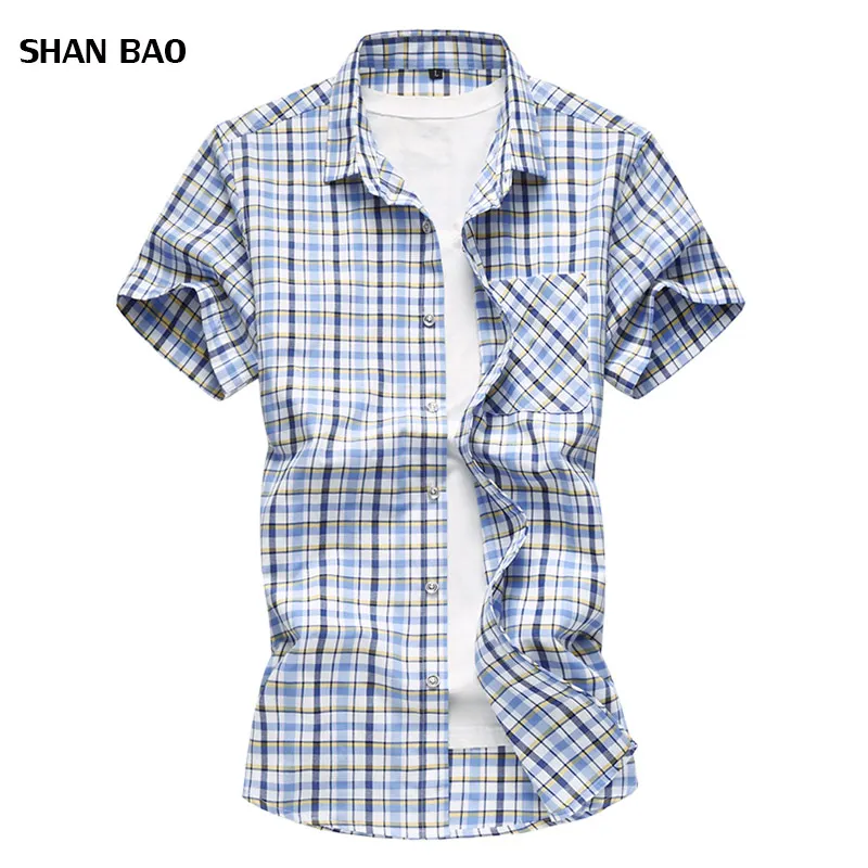 Горячая Распродажа клетчатая рубашка для мужчин 2018 летняя новая модная