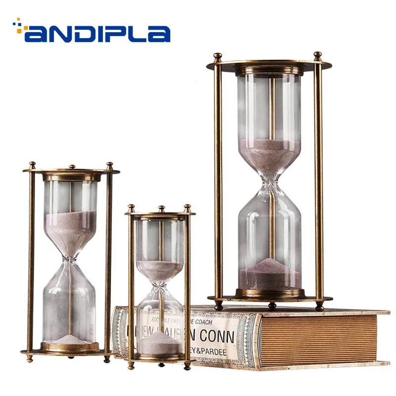 

1 шт. креативные часы со стеклянным песочком, таймер для учебы, металлические стеклянные песочные часы, украшение для офиса, украшение для ра...