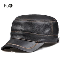 hl175 mens genuine leather baseball cap hat real cow skin leather hat brand new adjustable army caps hats