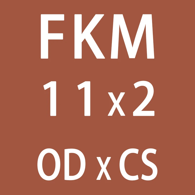 OD11mm 5 шт./лот фторсодержащий каучук кольца коричневый FKM уплотнительное кольцо OD5/6/7/8/9/10/11/12/14/15/16*2 мм резиновое уплотнительное кольцо уплотнение масла кольцо прокладки, шайбы - Цвет: OD11mm