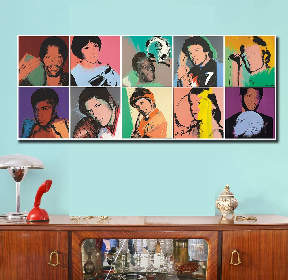 

Andy warhol the complete athletes series Paiting Home Decor On Canvas Modern Wall Art Canvas Print Poster Canvas Painting
